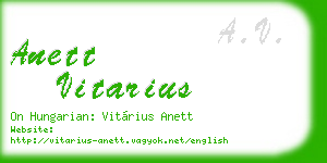 anett vitarius business card